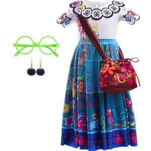 Encanto Mirabel Kid's Costume - Dress, Glasses, Earrings and Purse